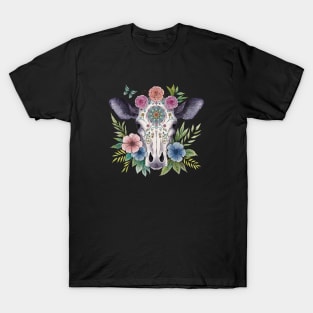 Cow with flowers mandala T-Shirt